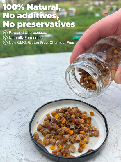 Tavusker Bee Bread 2026 Harvest, Fresh Perga Naturally Fermented Bee Pollen, Gluten Free 3.53 OZ (100G)